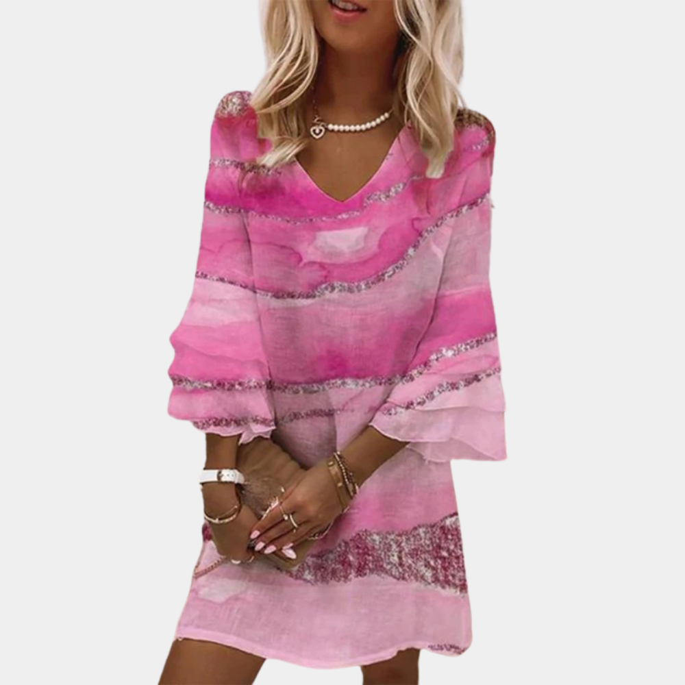 Scarlett | Women's V-Neck Ruffle Sleeve Dress