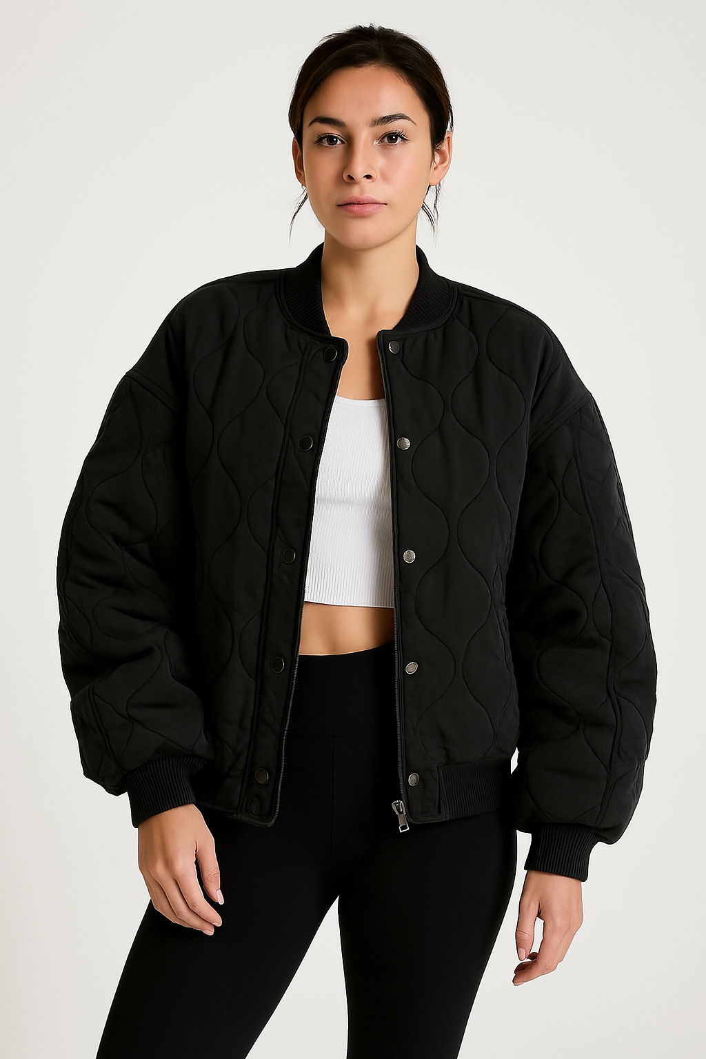 Bella | Quilted Cotton Bomber Jacket