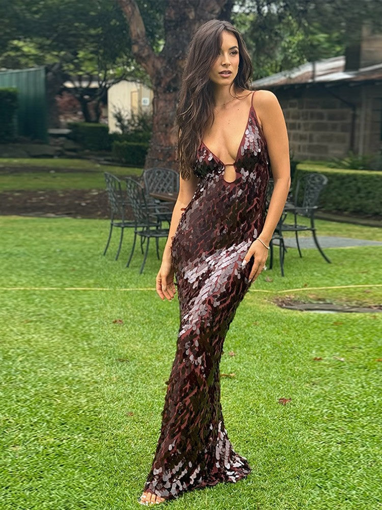 Ella | Sequin Maxi Long Dress - Wedding Guest