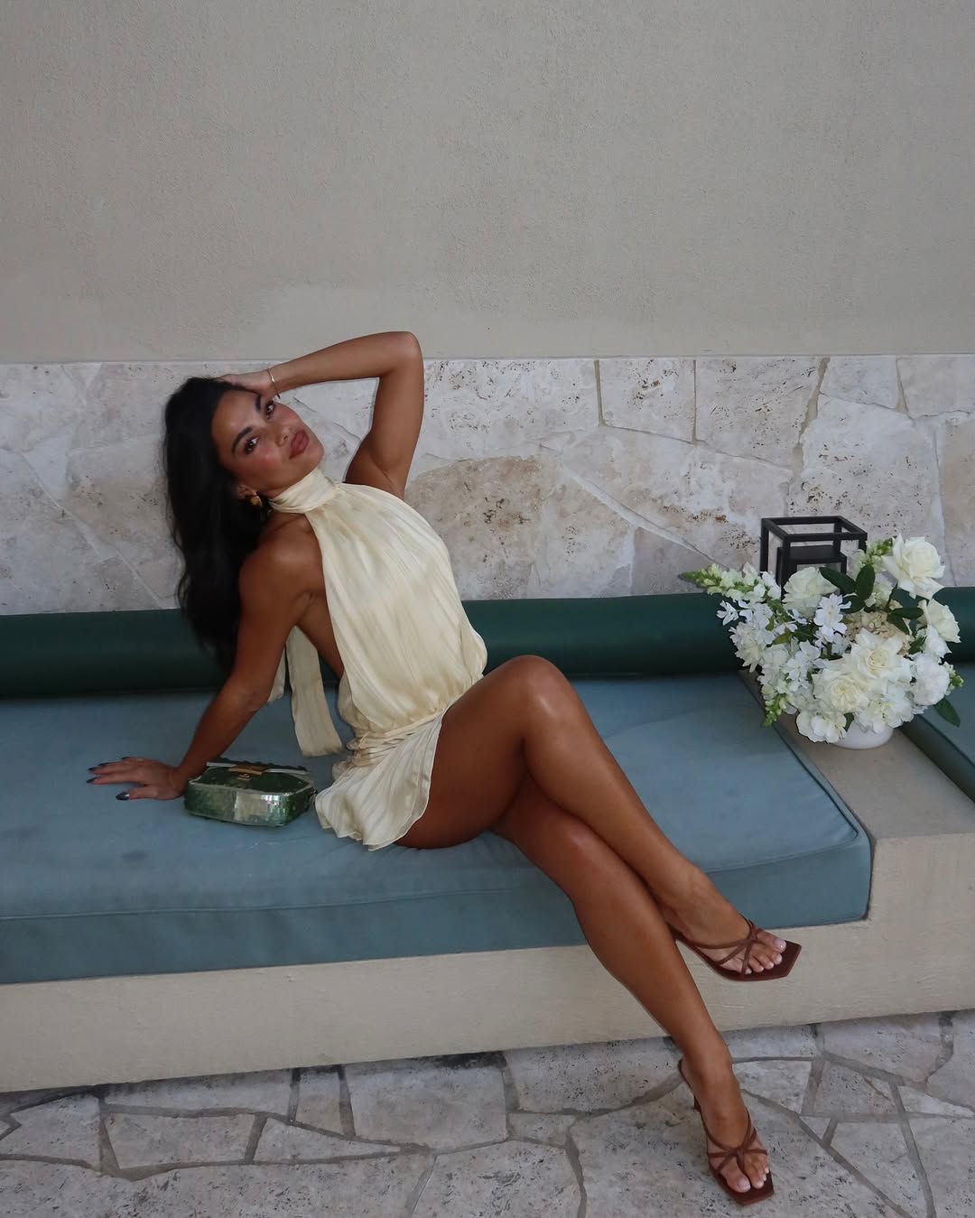 Skye | Elegant Halter Lace Mini Dress