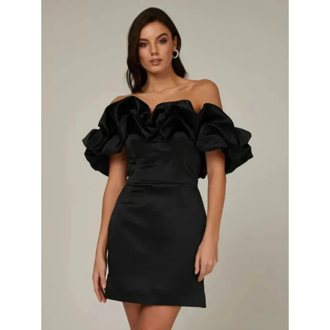 Maddison | Women's Off-Shoulder Dress with Ruffle Details