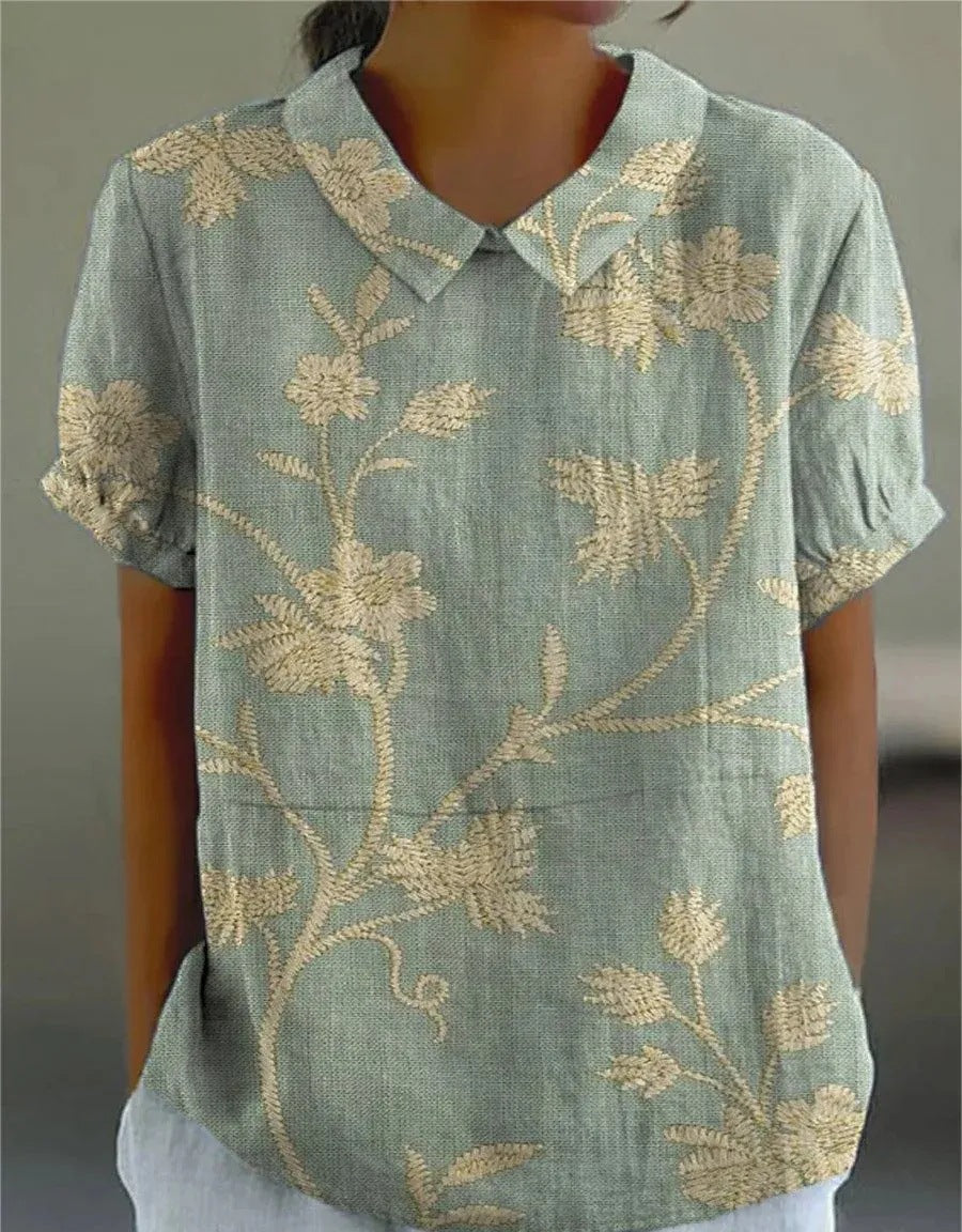 Poppy | Women's Vintage Floral Blouse for Casual Wear