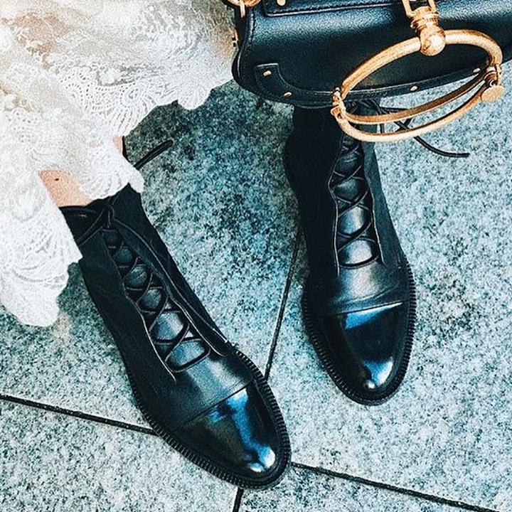Elegant Leather Heel Boots