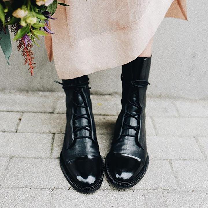 Elegant Leather Heel Boots