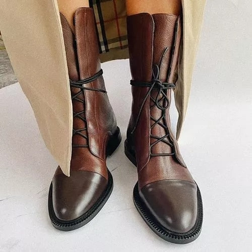 Elegant Leather Heel Boots