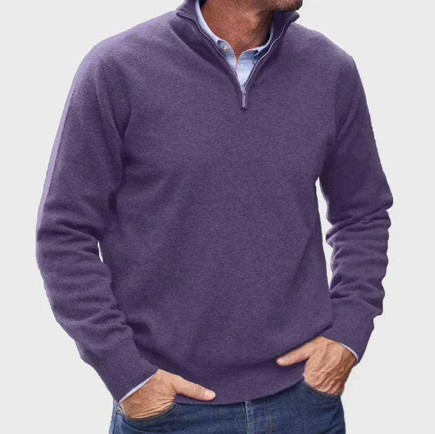 Frederico | Italian cashmere sweater for men with zipper.