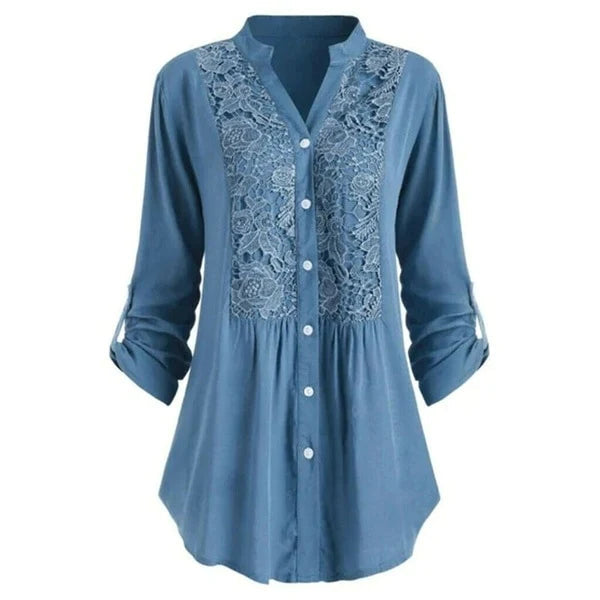 CASEY | Extended blouse with puff sleeves