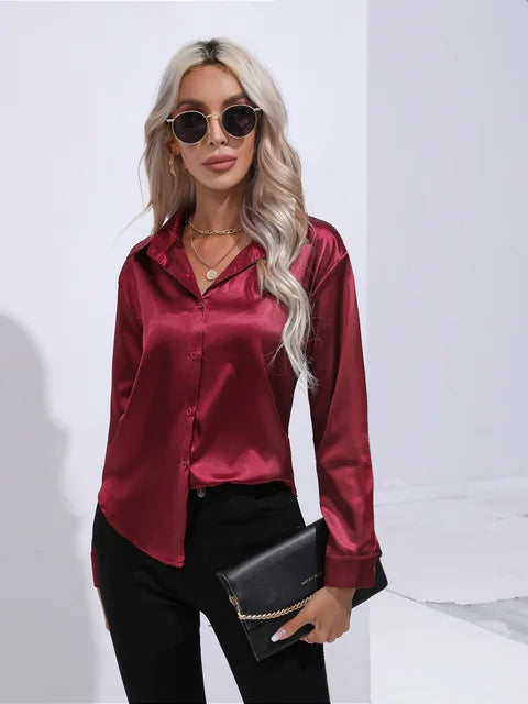 Luna | Loose Satin Sleeve Blouse