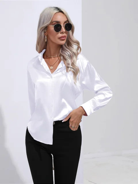 Luna | Loose Satin Sleeve Blouse