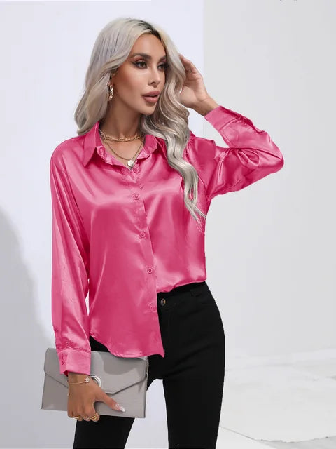 Luna | Loose Satin Sleeve Blouse