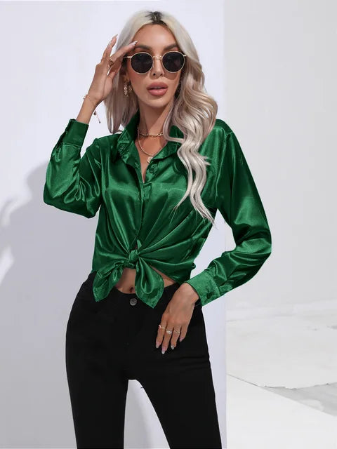 Luna | Loose Satin Sleeve Blouse