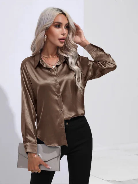 Luna | Loose Satin Sleeve Blouse