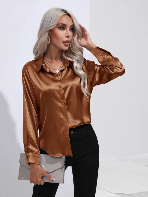 Luna | Loose Satin Sleeve Blouse