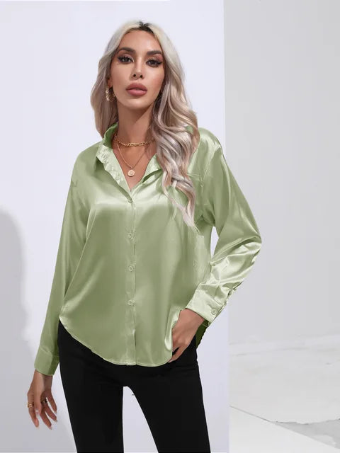 Luna | Loose Satin Sleeve Blouse