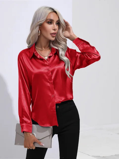 Luna | Loose Satin Sleeve Blouse
