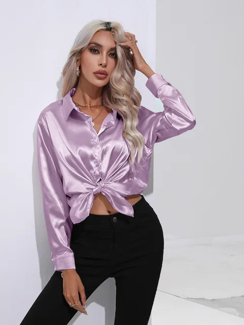 Luna | Loose Satin Sleeve Blouse
