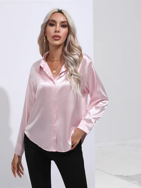 Luna | Loose Satin Sleeve Blouse