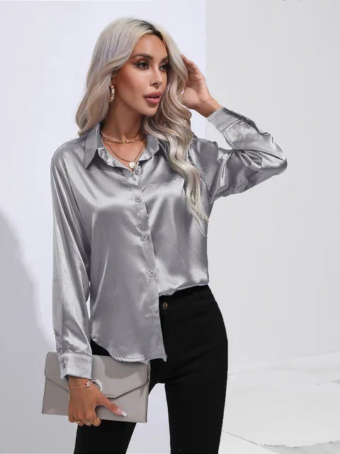 Luna | Loose Satin Sleeve Blouse
