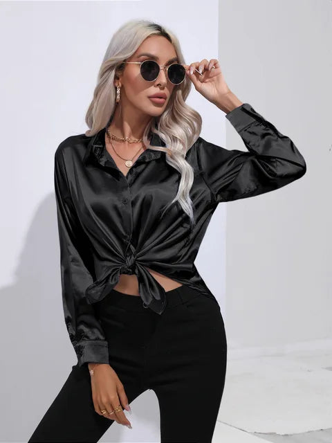 Luna | Loose Satin Sleeve Blouse