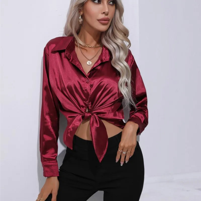 Luna | Loose Satin Sleeve Blouse