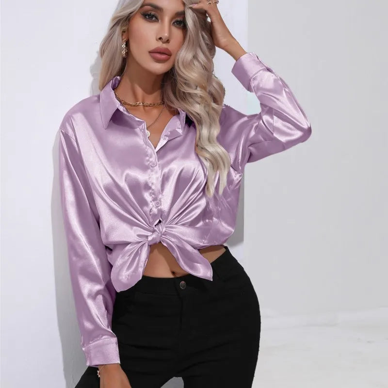 Luna | Loose Satin Sleeve Blouse