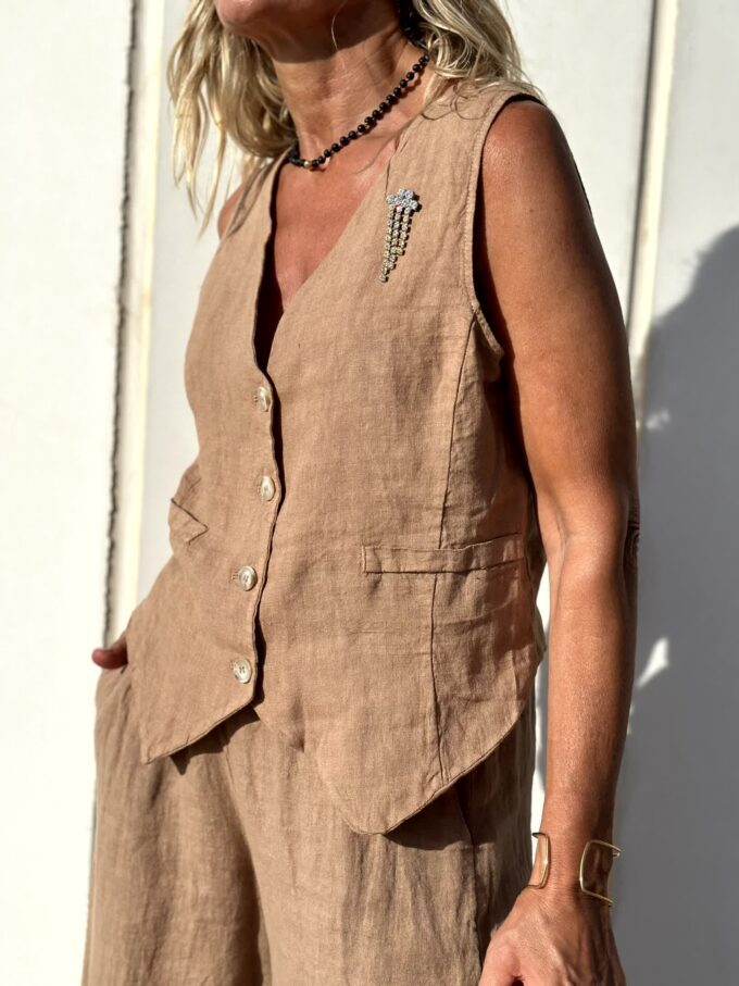 Sia | Chic Women's Linen Vest and Pants Set