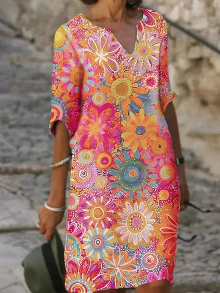 Sophie | Vibrant Flower Patterned Dress