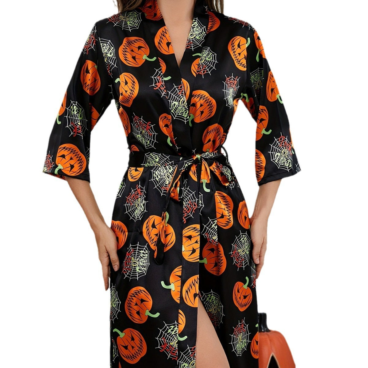 Pumpkin Kimono Robe Halloween Costume