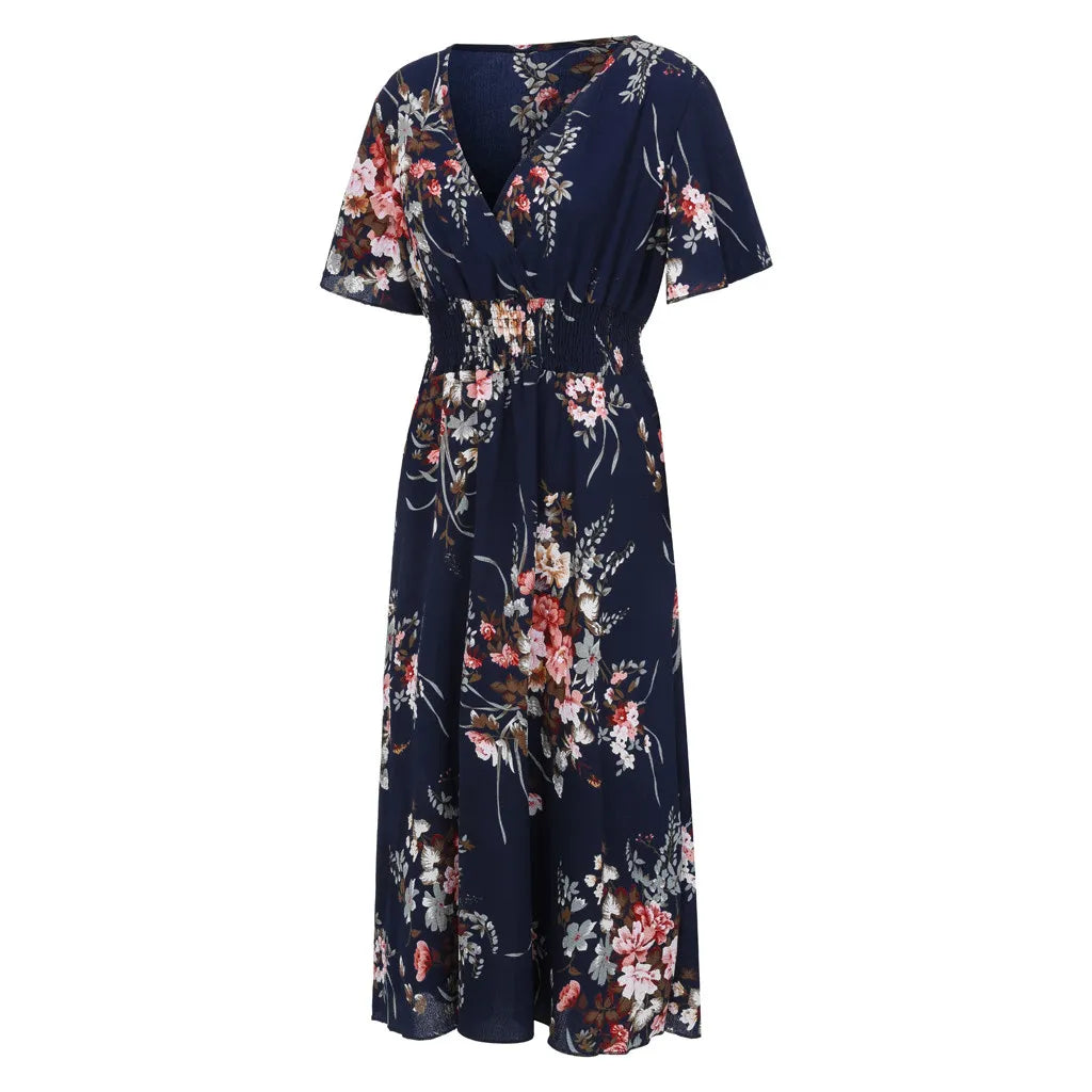 Plus-Size Floral Chiffon Dress