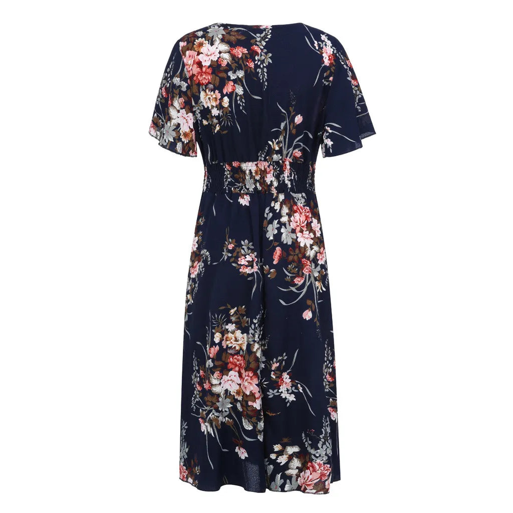 Plus-Size Floral Chiffon Dress
