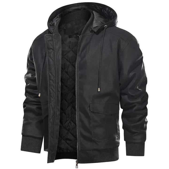 Synthetic Leather Motorcycle Jacket Winter Protection