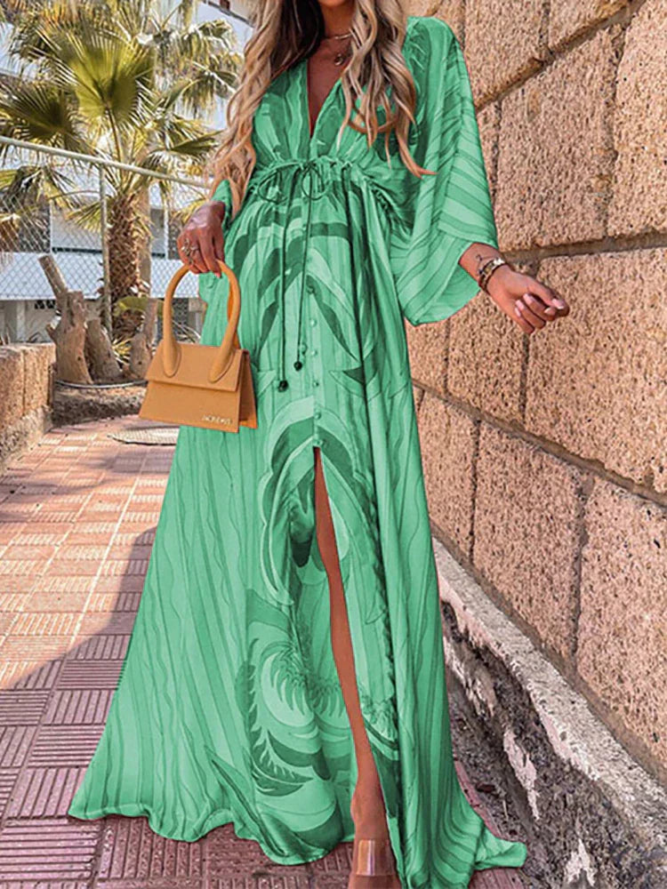 Bella | Elegant Women's Maxi Dress with Belted Waist