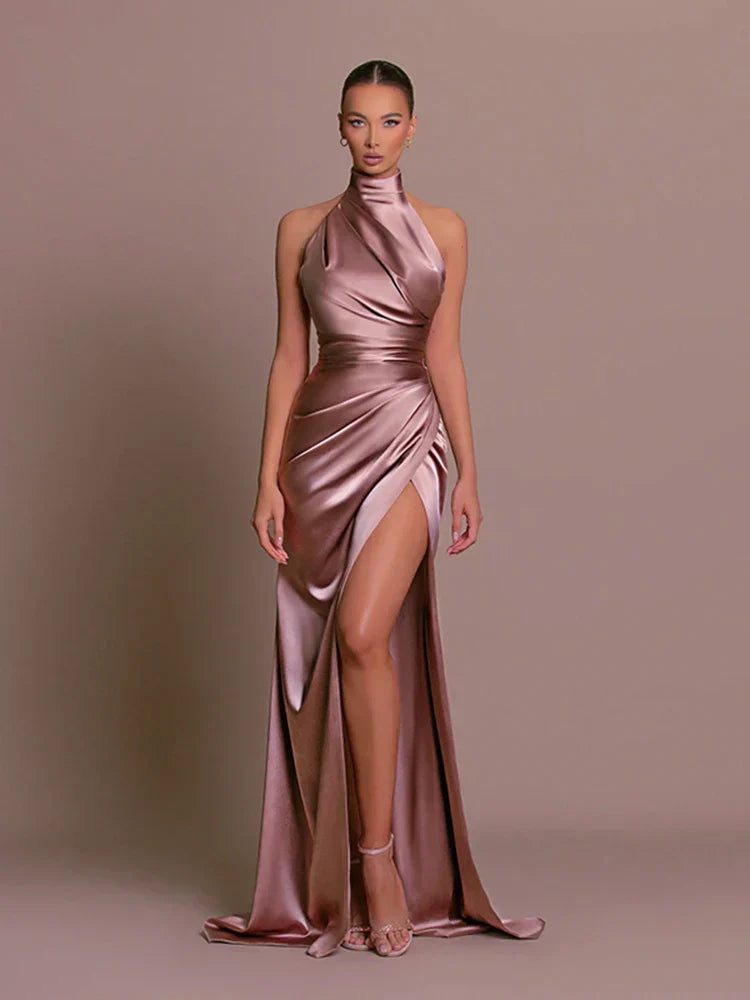 Skye | Elegant Slit Gown for Wedding Guest