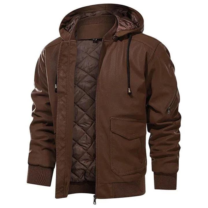 Synthetic Leather Motorcycle Jacket Winter Protection