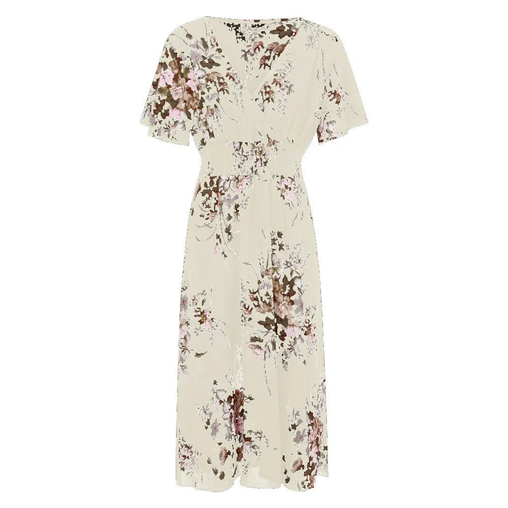Plus-Size Floral Chiffon Dress