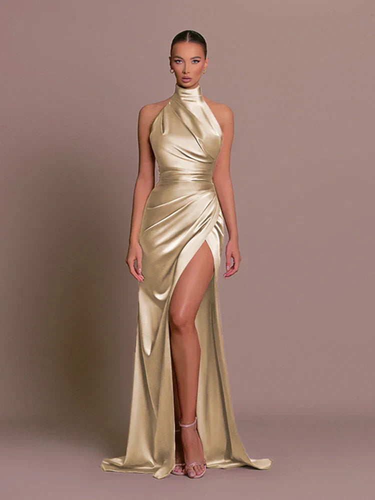 Skye | Elegant Slit Gown for Wedding Guest