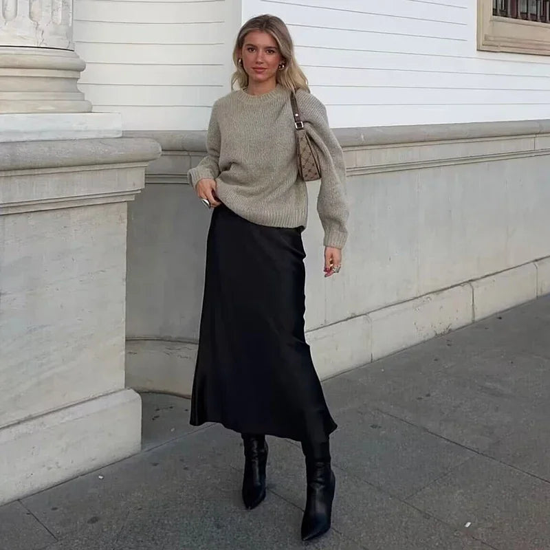 ADDISON | Stretchy High Waist Maxi Skirt