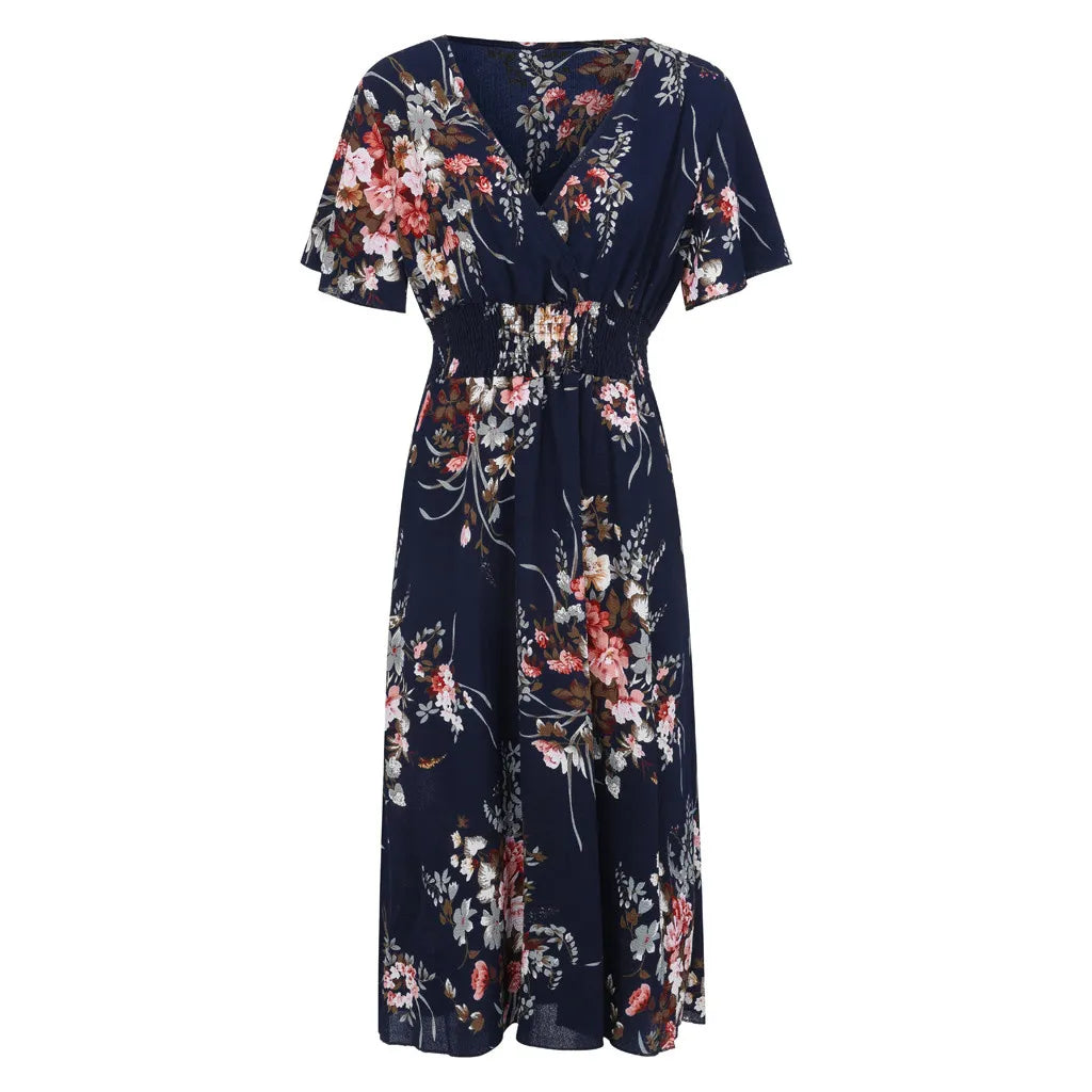 Plus-Size Floral Chiffon Dress
