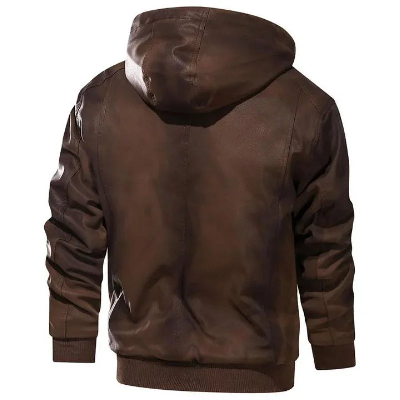 Synthetic Leather Motorcycle Jacket Winter Protection
