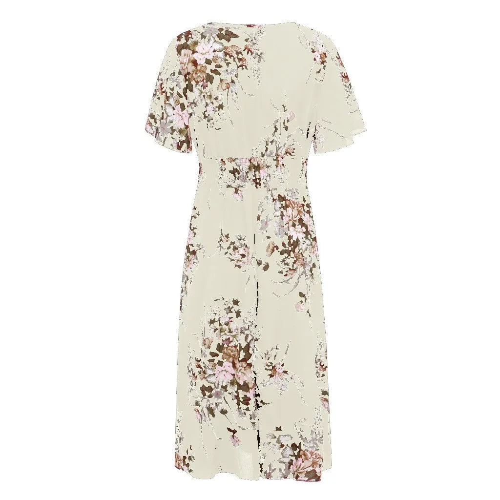 Plus-Size Floral Chiffon Dress