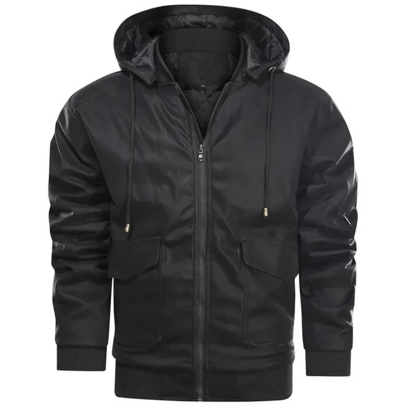 Synthetic Leather Motorcycle Jacket Winter Protection
