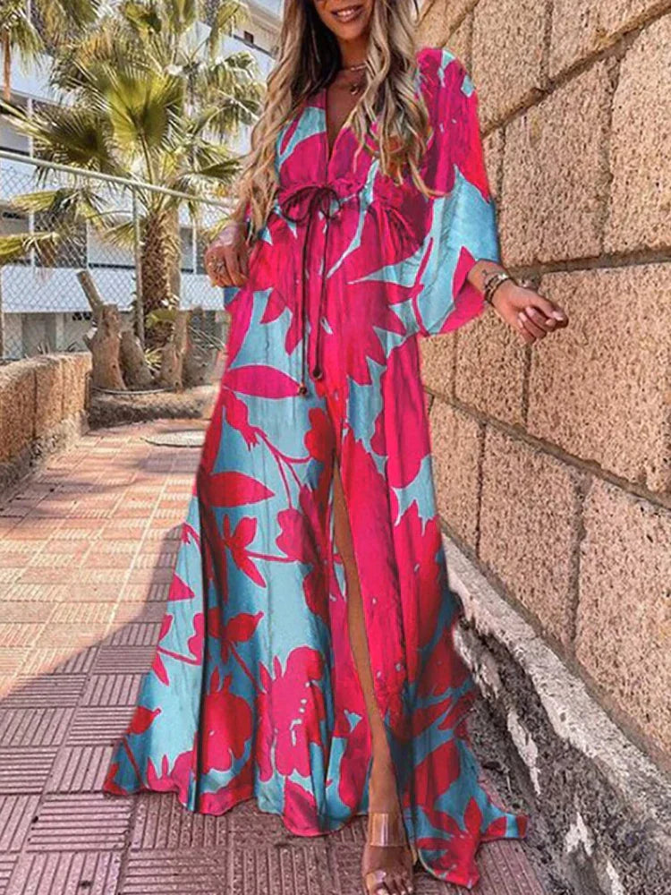Bella | Elegant Women's Maxi Dress with Belted Waist