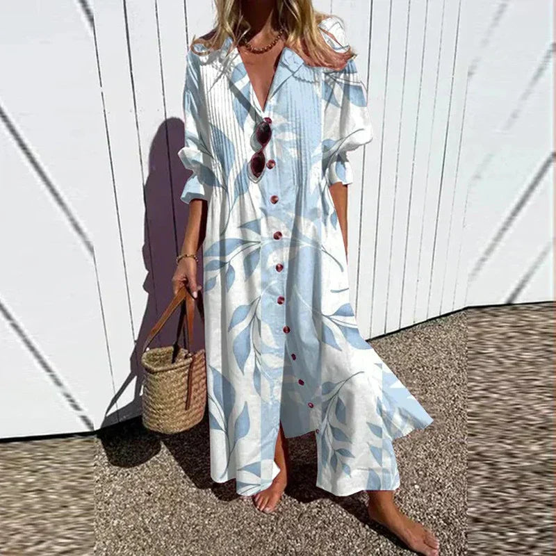 Elodie | Boho Maxi Dress with V-Neck for Women