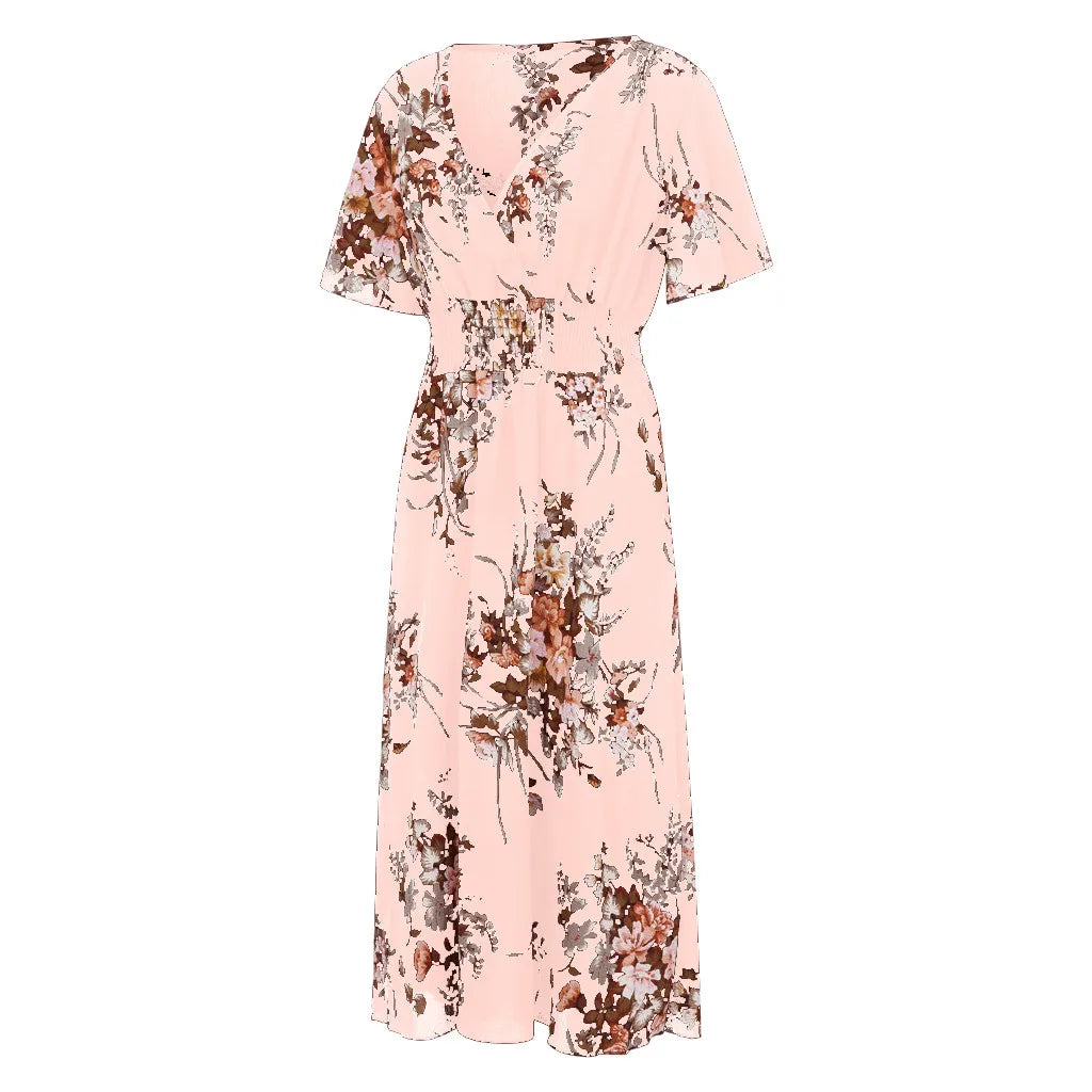 Plus-Size Floral Chiffon Dress