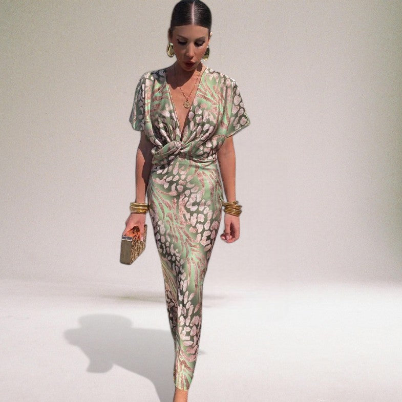 Harper | Elegant Women's Maxi Dress with Unique V-neck