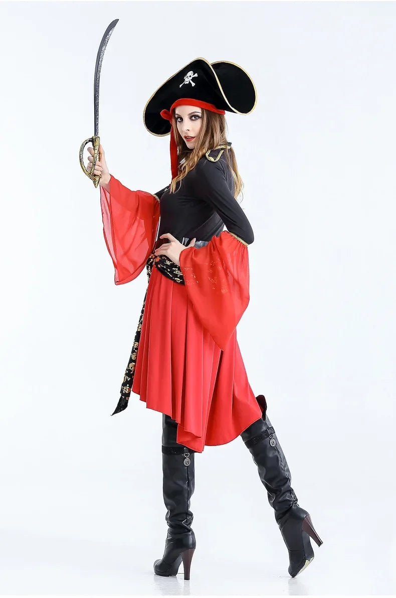Pirate Captain with Hat and Sword Halloween Costume Dress | Midi