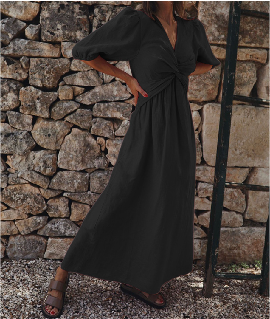 Women’s Twisted Maxi Dress for Casual Elegance