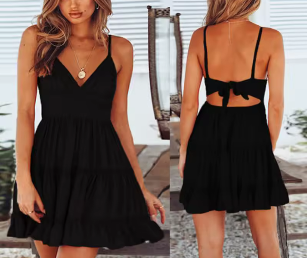 Jasmine | Women's Lace Bodice Dress with Bow Back