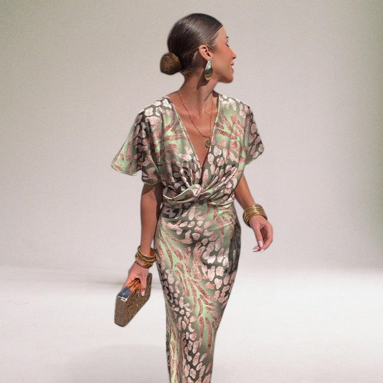 Harper | Elegant Women's Maxi Dress with Unique V-neck