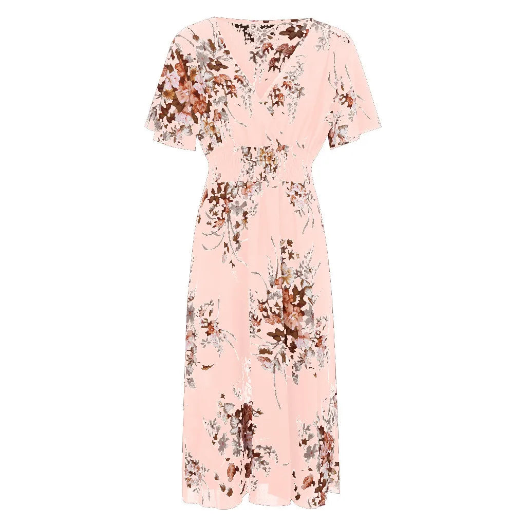 Plus-Size Floral Chiffon Dress